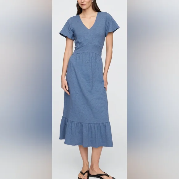 Gap Flutter Sleeve V-Neck Midi Dress - Picture 6 of 6